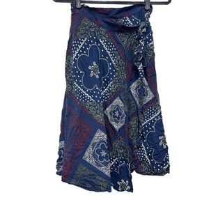 ModCloth Printed Paisley Wrap Midi Skirt